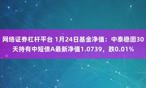 网络证劵杠杆平台 1月24日基金净值：中泰稳固30天持有中短债A最新净值1.0739，跌0.01%