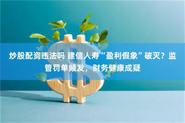 炒股配资违法吗 建信人寿“盈利假象”破灭？监管罚单频发，财务健康成疑